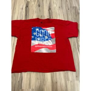 2 Monkeys Graphic Print "Good Vibes"  T-Shirt Crew Neck Red Mens Size 4XL USA